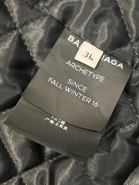 Balenciaga Black Leather Bomber-Style Biker Jacket - Picture 6 of 6